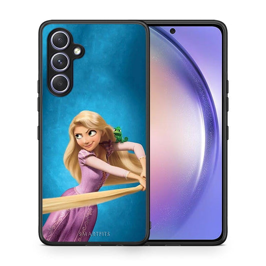Θήκη Samsung Galaxy A54 Tangled 2 από τη Smartfits με σχέδιο στο πίσω μέρος και μαύρο περίβλημα | Samsung Galaxy A54 Tangled 2 Case with Colorful Back and Black Bezels