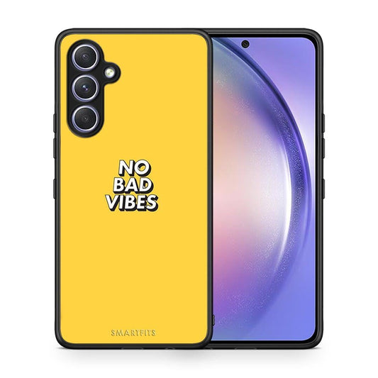 Θήκη Samsung Galaxy A54 Text Vibes από τη Smartfits με σχέδιο στο πίσω μέρος και μαύρο περίβλημα | Samsung Galaxy A54 Text Vibes Case with Colorful Back and Black Bezels