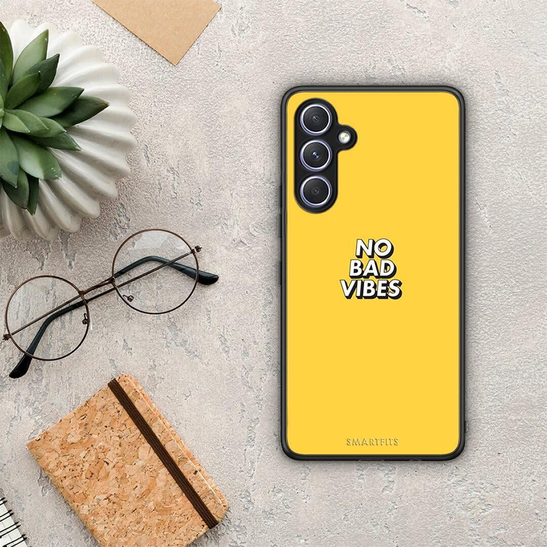 Θήκη Samsung Galaxy A54 Text Vibes από τη Smartfits με σχέδιο στο πίσω μέρος και μαύρο περίβλημα | Samsung Galaxy A54 Text Vibes Case with Colorful Back and Black Bezels