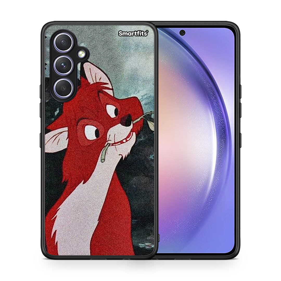 Θήκη Samsung Galaxy A54 Tod And Vixey Love 1 από τη Smartfits με σχέδιο στο πίσω μέρος και μαύρο περίβλημα | Samsung Galaxy A54 Tod And Vixey Love 1 Case with Colorful Back and Black Bezels