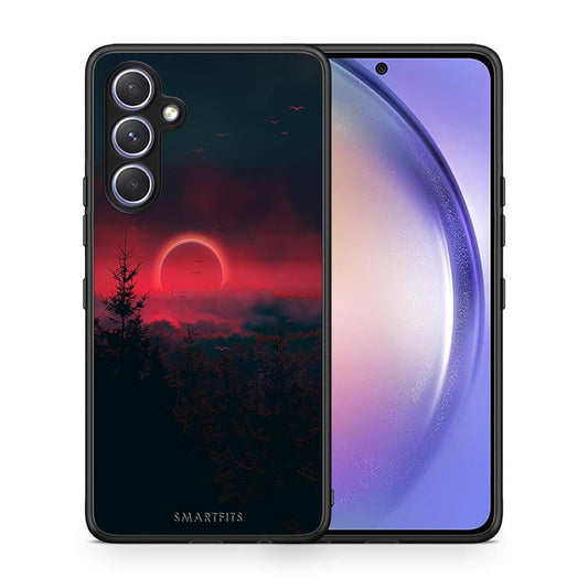 Θήκη Samsung Galaxy A54 Tropic Sunset από τη Smartfits με σχέδιο στο πίσω μέρος και μαύρο περίβλημα | Samsung Galaxy A54 Tropic Sunset Case with Colorful Back and Black Bezels