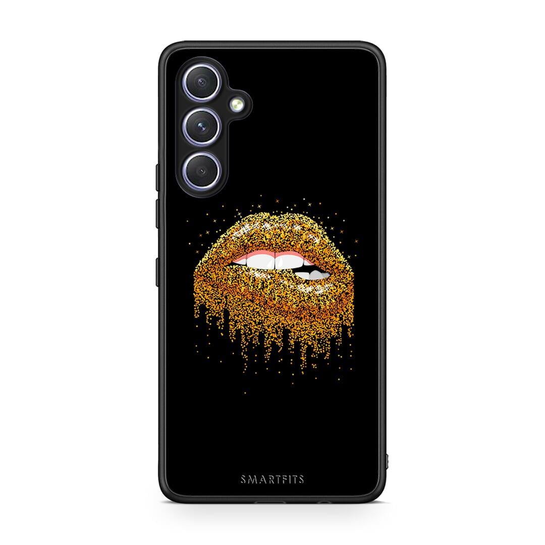 Θήκη Samsung Galaxy A54 Valentine Golden από τη Smartfits με σχέδιο στο πίσω μέρος και μαύρο περίβλημα | Samsung Galaxy A54 Valentine Golden Case with Colorful Back and Black Bezels