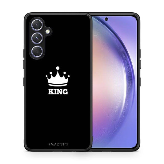 Θήκη Samsung Galaxy A54 Valentine King από τη Smartfits με σχέδιο στο πίσω μέρος και μαύρο περίβλημα | Samsung Galaxy A54 Valentine King Case with Colorful Back and Black Bezels