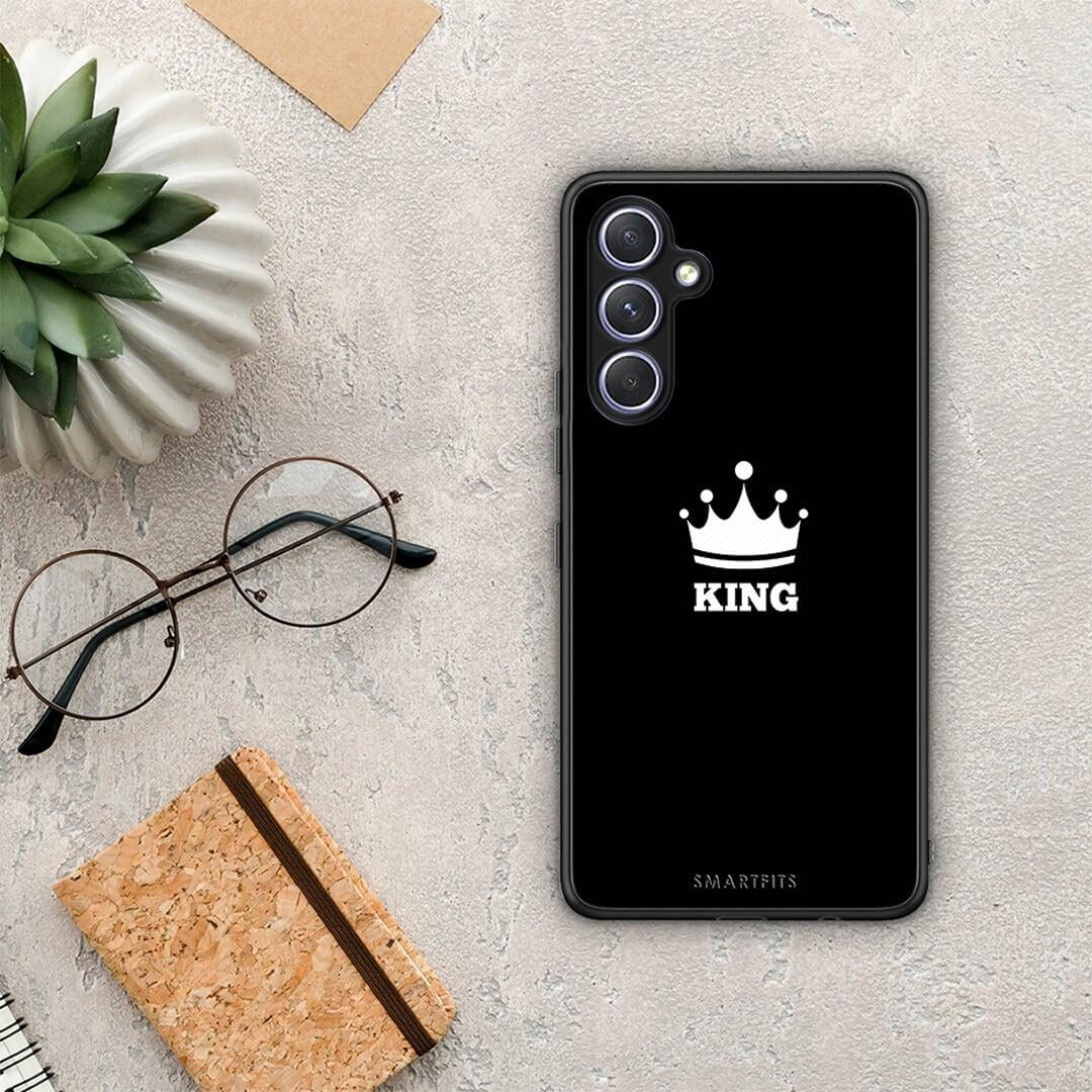 Θήκη Samsung Galaxy A54 Valentine King από τη Smartfits με σχέδιο στο πίσω μέρος και μαύρο περίβλημα | Samsung Galaxy A54 Valentine King Case with Colorful Back and Black Bezels