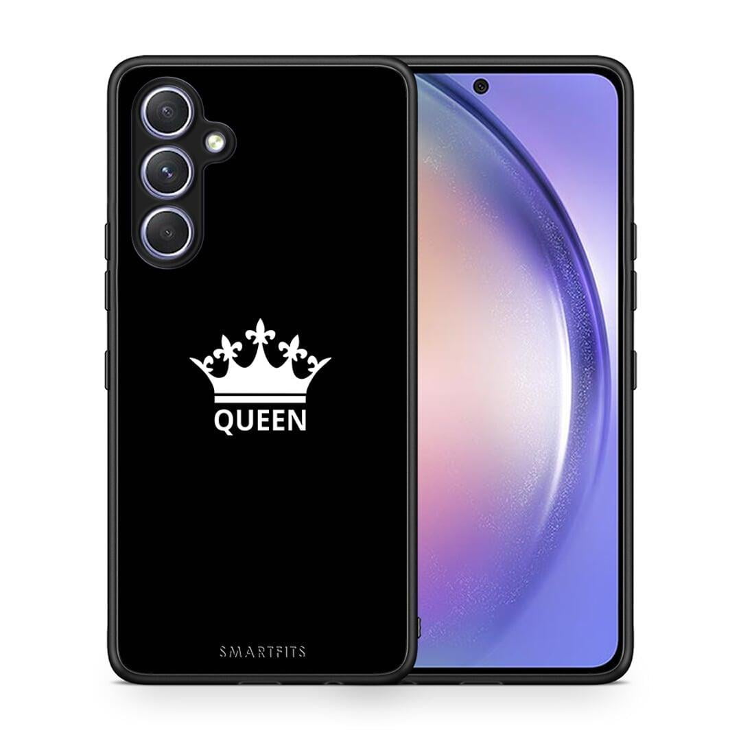 Θήκη Samsung Galaxy A54 Valentine Queen από τη Smartfits με σχέδιο στο πίσω μέρος και μαύρο περίβλημα | Samsung Galaxy A54 Valentine Queen Case with Colorful Back and Black Bezels