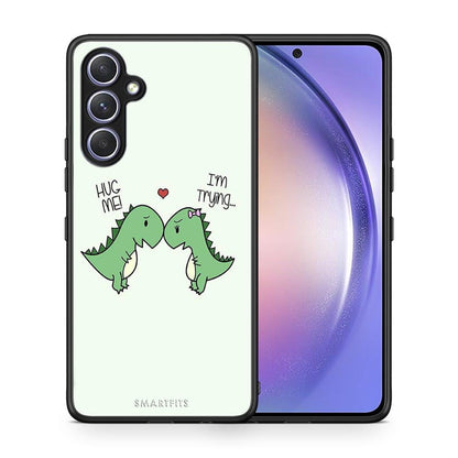 Θήκη Samsung Galaxy A54 Valentine Rex από τη Smartfits με σχέδιο στο πίσω μέρος και μαύρο περίβλημα | Samsung Galaxy A54 Valentine Rex Case with Colorful Back and Black Bezels