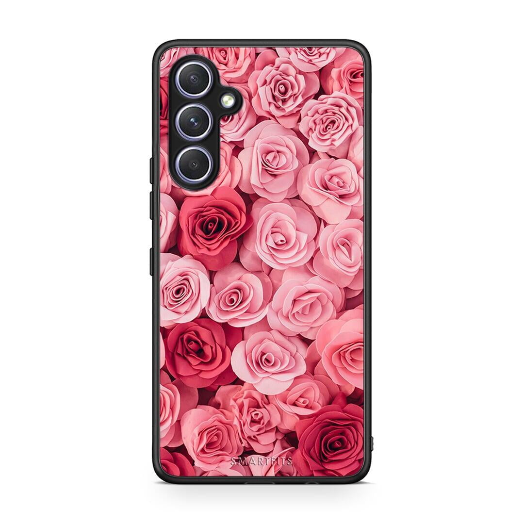 Θήκη Samsung Galaxy A54 Valentine RoseGarden από τη Smartfits με σχέδιο στο πίσω μέρος και μαύρο περίβλημα | Samsung Galaxy A54 Valentine RoseGarden Case with Colorful Back and Black Bezels