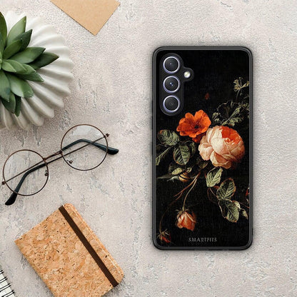 Θήκη Samsung Galaxy A54 Vintage Roses από τη Smartfits με σχέδιο στο πίσω μέρος και μαύρο περίβλημα | Samsung Galaxy A54 Vintage Roses Case with Colorful Back and Black Bezels