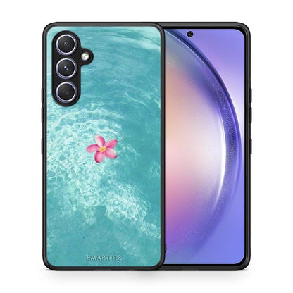 Θήκη Samsung Galaxy A54 Water Flower από τη Smartfits με σχέδιο στο πίσω μέρος και μαύρο περίβλημα | Samsung Galaxy A54 Water Flower Case with Colorful Back and Black Bezels