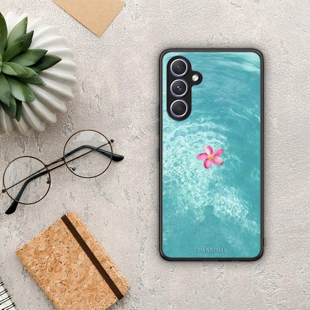 Θήκη Samsung Galaxy A54 Water Flower από τη Smartfits με σχέδιο στο πίσω μέρος και μαύρο περίβλημα | Samsung Galaxy A54 Water Flower Case with Colorful Back and Black Bezels