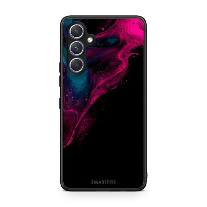 Θήκη Samsung Galaxy A54 Watercolor Pink Black από τη Smartfits με σχέδιο στο πίσω μέρος και μαύρο περίβλημα | Samsung Galaxy A54 Watercolor Pink Black Case with Colorful Back and Black Bezels