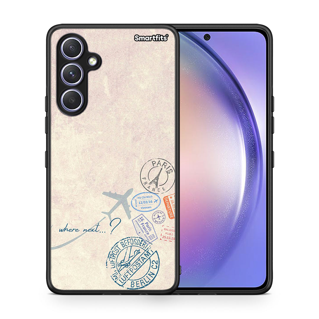 Θήκη Samsung Galaxy A54 Where Next από τη Smartfits με σχέδιο στο πίσω μέρος και μαύρο περίβλημα | Samsung Galaxy A54 Where Next Case with Colorful Back and Black Bezels