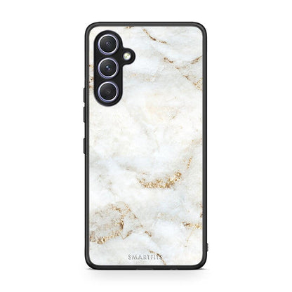 Θήκη Samsung Galaxy A54 White Gold Marble από τη Smartfits με σχέδιο στο πίσω μέρος και μαύρο περίβλημα | Samsung Galaxy A54 White Gold Marble Case with Colorful Back and Black Bezels