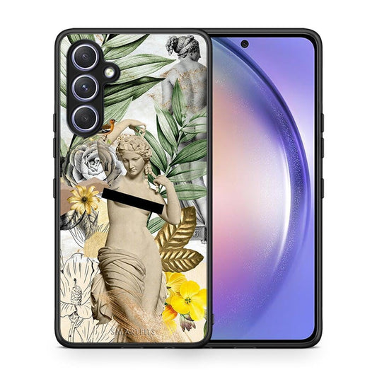 Θήκη Samsung Galaxy A54 Woman Statue από τη Smartfits με σχέδιο στο πίσω μέρος και μαύρο περίβλημα | Samsung Galaxy A54 Woman Statue Case with Colorful Back and Black Bezels