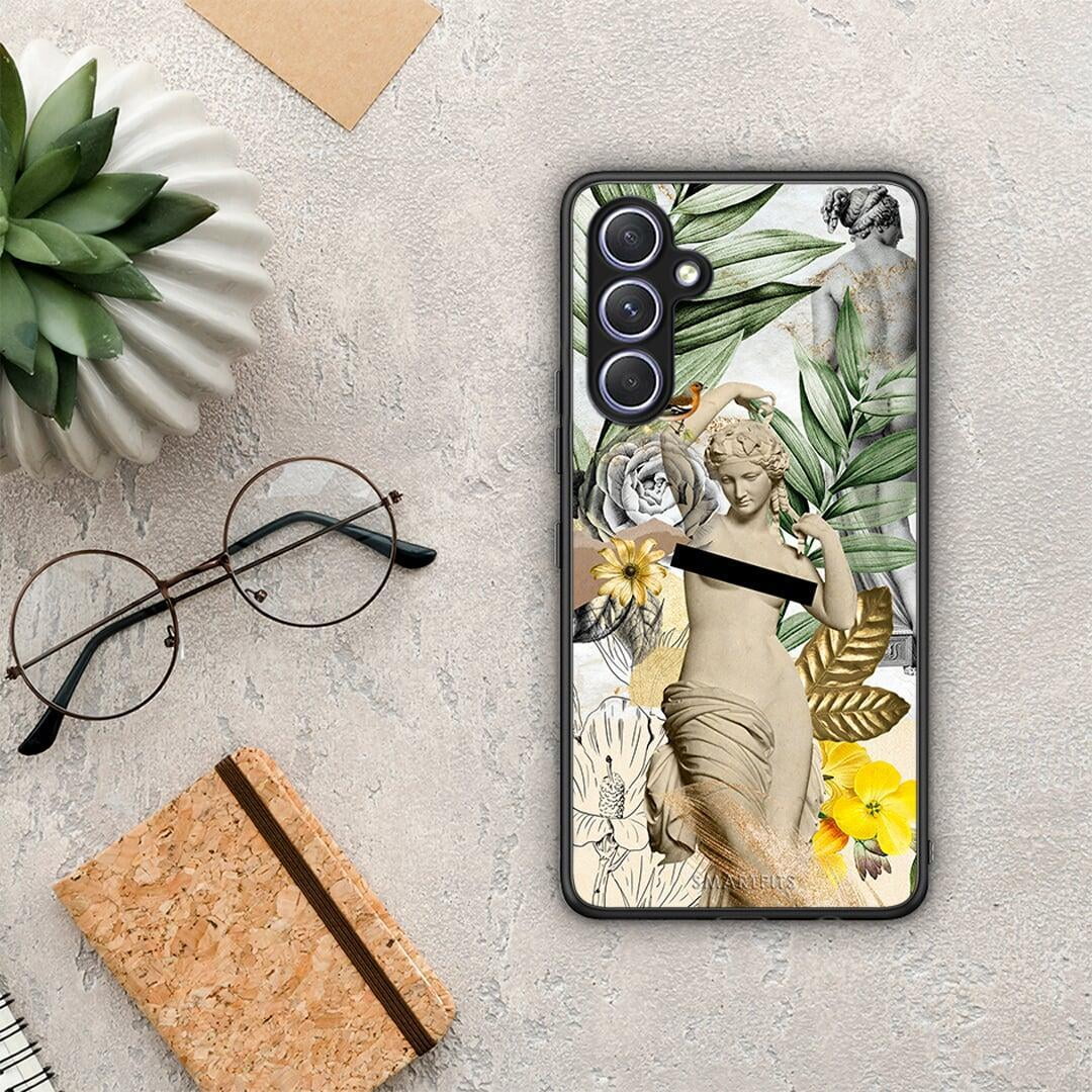 Θήκη Samsung Galaxy A54 Woman Statue από τη Smartfits με σχέδιο στο πίσω μέρος και μαύρο περίβλημα | Samsung Galaxy A54 Woman Statue Case with Colorful Back and Black Bezels