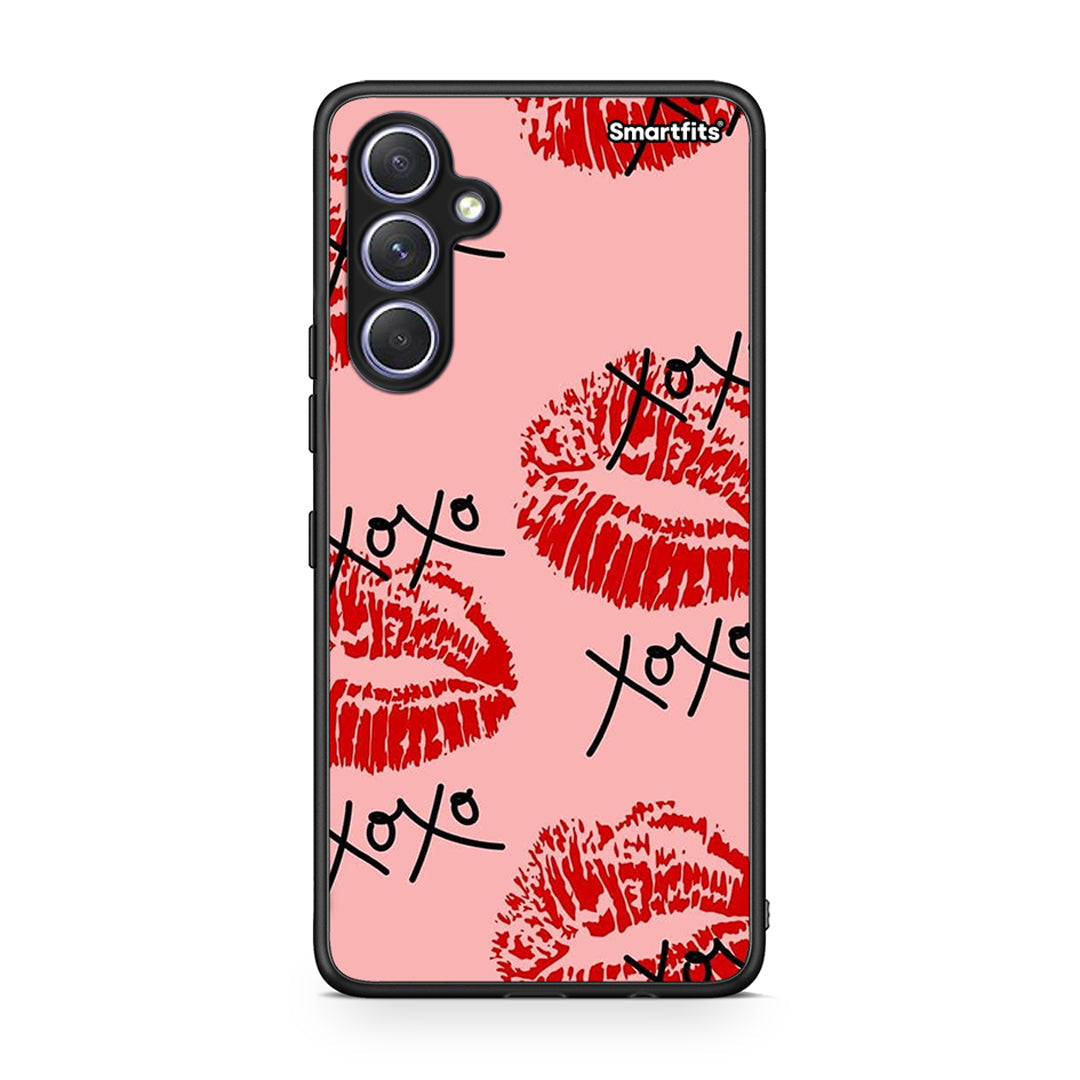 Θήκη Samsung Galaxy A54 XOXO Lips από τη Smartfits με σχέδιο στο πίσω μέρος και μαύρο περίβλημα | Samsung Galaxy A54 XOXO Lips Case with Colorful Back and Black Bezels