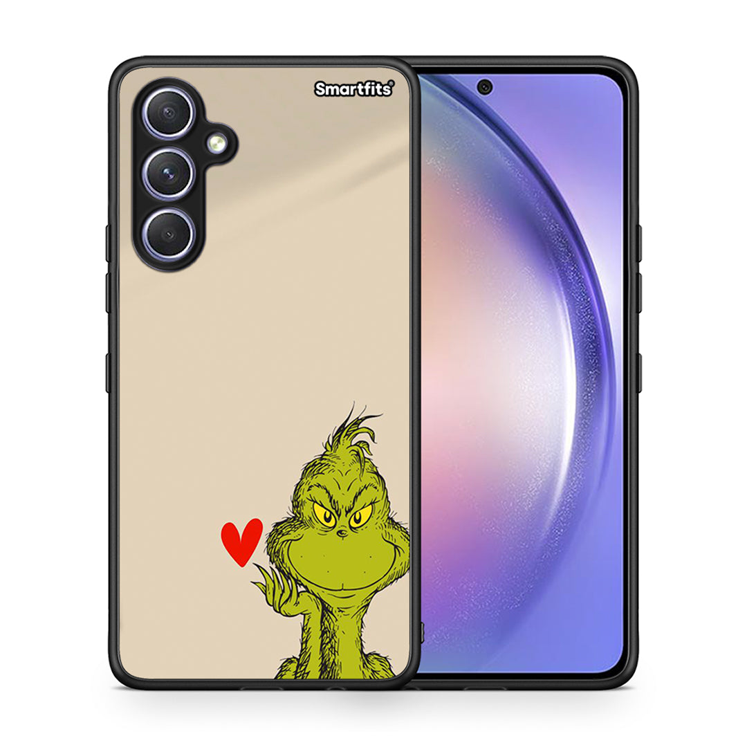 Θήκη Samsung Galaxy A54 Xmas Grinch από τη Smartfits με σχέδιο στο πίσω μέρος και μαύρο περίβλημα | Samsung Galaxy A54 Xmas Grinch Case with Colorful Back and Black Bezels