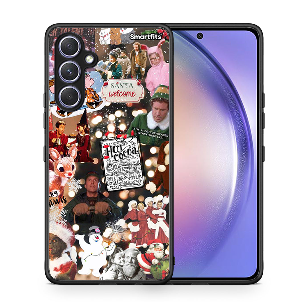 Θήκη Samsung Galaxy A54 Xmas Movies από τη Smartfits με σχέδιο στο πίσω μέρος και μαύρο περίβλημα | Samsung Galaxy A54 Xmas Movies Case with Colorful Back and Black Bezels