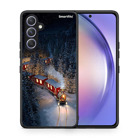 Θήκη Samsung Galaxy A54 Xmas Train από τη Smartfits με σχέδιο στο πίσω μέρος και μαύρο περίβλημα | Samsung Galaxy A54 Xmas Train Case with Colorful Back and Black Bezels