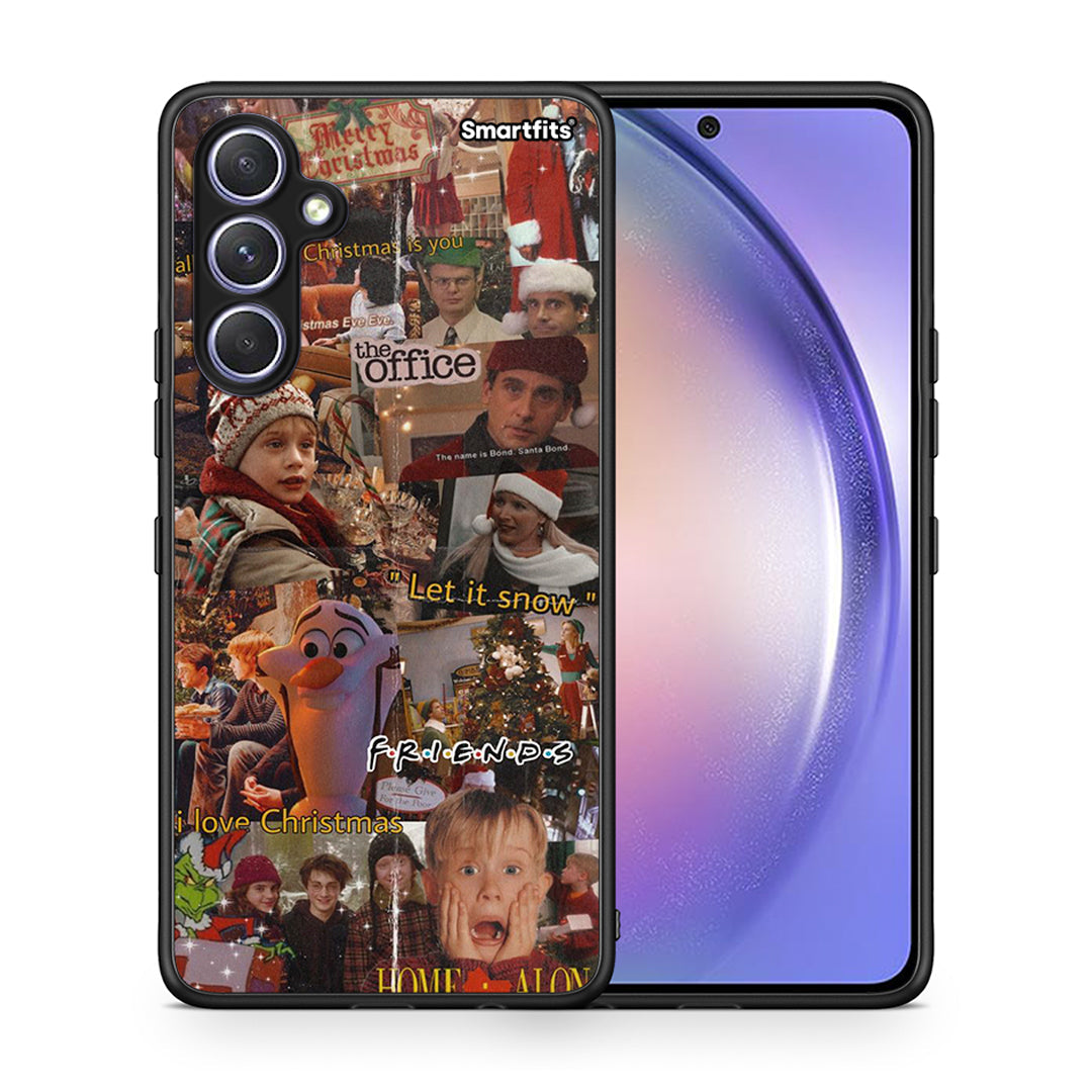 Θήκη Samsung Galaxy A54 Xmas Wishes από τη Smartfits με σχέδιο στο πίσω μέρος και μαύρο περίβλημα | Samsung Galaxy A54 Xmas Wishes Case with Colorful Back and Black Bezels