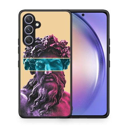 Θήκη Samsung Galaxy A54 Zeus Art από τη Smartfits με σχέδιο στο πίσω μέρος και μαύρο περίβλημα | Samsung Galaxy A54 Zeus Art Case with Colorful Back and Black Bezels