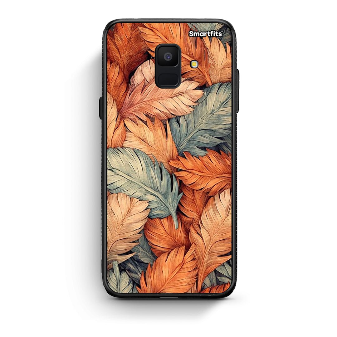 samsung A6 Autumn Leaves Θήκη από τη Smartfits με σχέδιο στο πίσω μέρος και μαύρο περίβλημα | Smartphone case with colorful back and black bezels by Smartfits