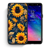 Thumbnail for Θήκη Samsung A6 2018 Autumn Sunflowers από τη Smartfits με σχέδιο στο πίσω μέρος και μαύρο περίβλημα | Samsung A6 2018 Autumn Sunflowers case with colorful back and black bezels