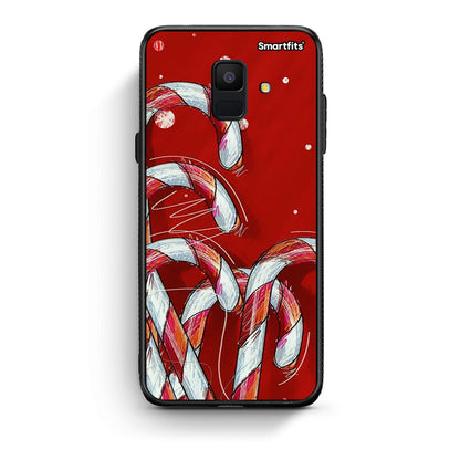 samsung A6 Candy Cane θήκη από τη Smartfits με σχέδιο στο πίσω μέρος και μαύρο περίβλημα | Smartphone case with colorful back and black bezels by Smartfits