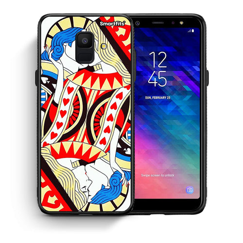 Θήκη Samsung A6 2018 Card Love από τη Smartfits με σχέδιο στο πίσω μέρος και μαύρο περίβλημα | Samsung A6 2018 Card Love case with colorful back and black bezels