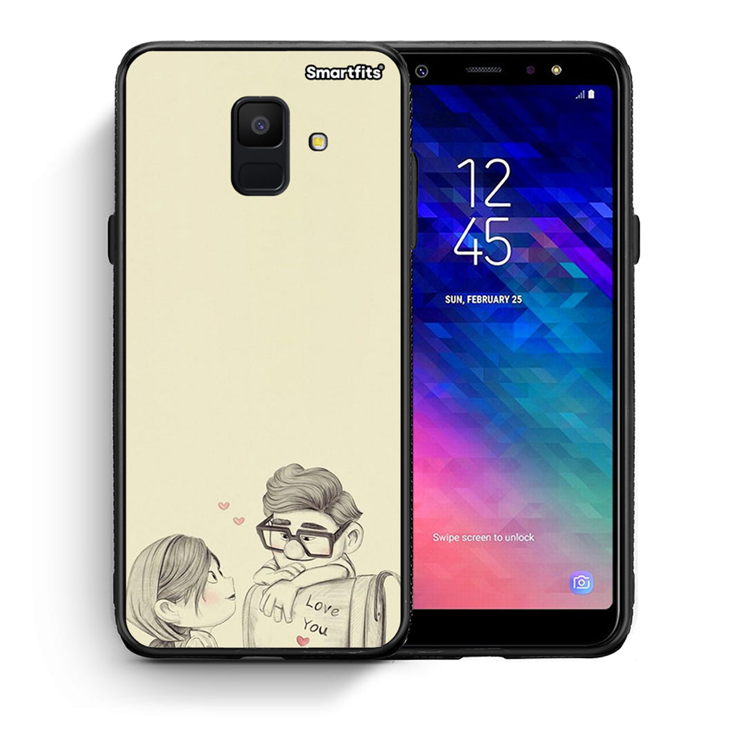 Θήκη Samsung A6 2018 Carl And Ellie από τη Smartfits με σχέδιο στο πίσω μέρος και μαύρο περίβλημα | Samsung A6 2018 Carl And Ellie case with colorful back and black bezels