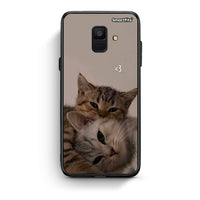 Thumbnail for samsung A6 Cats In Love Θήκη από τη Smartfits με σχέδιο στο πίσω μέρος και μαύρο περίβλημα | Smartphone case with colorful back and black bezels by Smartfits