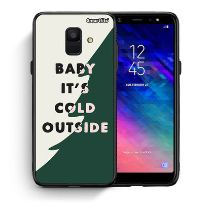 Θήκη Samsung A6 2018 Cold Outside από τη Smartfits με σχέδιο στο πίσω μέρος και μαύρο περίβλημα | Samsung A6 2018 Cold Outside case with colorful back and black bezels