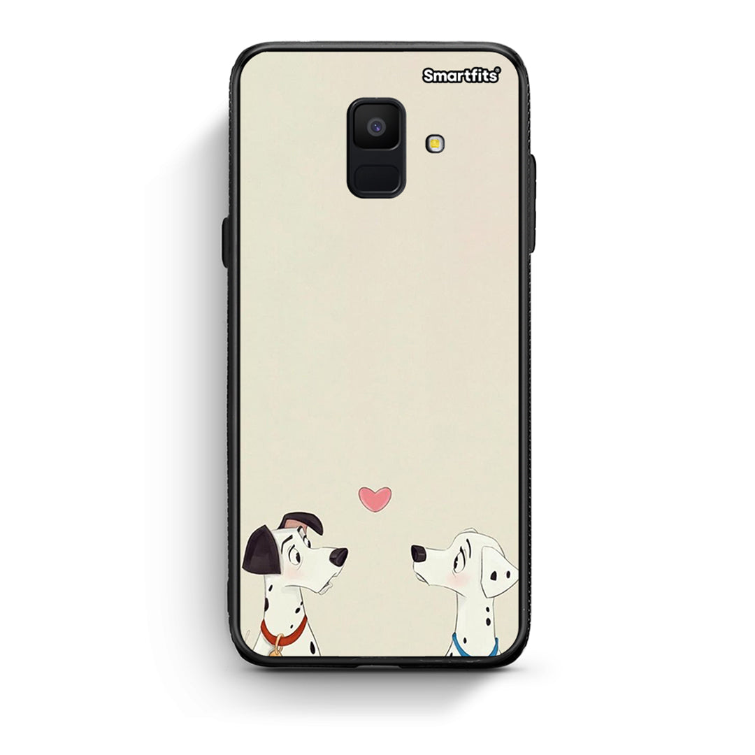 samsung A6 Dalmatians Love θήκη από τη Smartfits με σχέδιο στο πίσω μέρος και μαύρο περίβλημα | Smartphone case with colorful back and black bezels by Smartfits