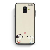 Thumbnail for samsung A6 Dalmatians Love θήκη από τη Smartfits με σχέδιο στο πίσω μέρος και μαύρο περίβλημα | Smartphone case with colorful back and black bezels by Smartfits