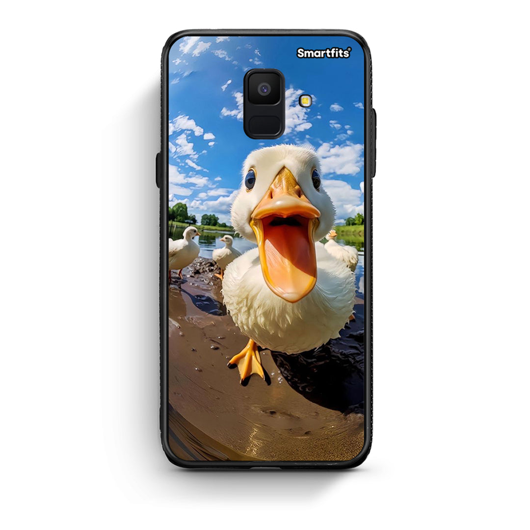 samsung A6 Duck Face θήκη από τη Smartfits με σχέδιο στο πίσω μέρος και μαύρο περίβλημα | Smartphone case with colorful back and black bezels by Smartfits