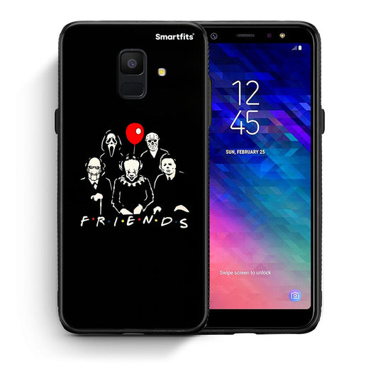 Θήκη Samsung A6 2018 Halloween Friends από τη Smartfits με σχέδιο στο πίσω μέρος και μαύρο περίβλημα | Samsung A6 2018 Halloween Friends case with colorful back and black bezels