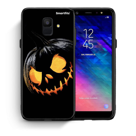 Θήκη Samsung A6 2018 Halloween Scary Pumpkin από τη Smartfits με σχέδιο στο πίσω μέρος και μαύρο περίβλημα | Samsung A6 2018 Halloween Scary Pumpkin case with colorful back and black bezels