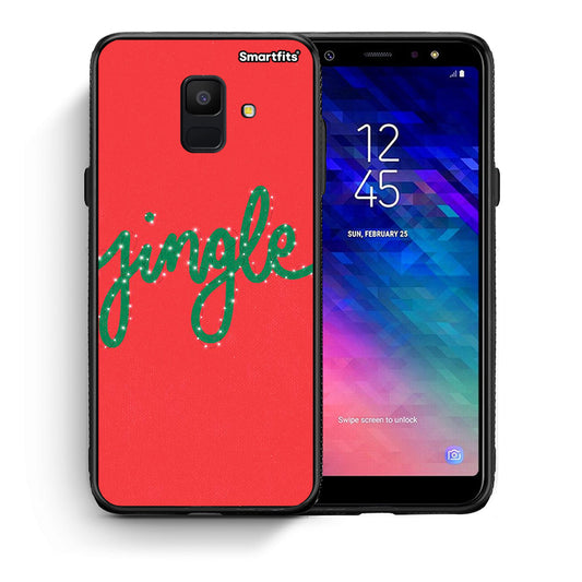 Θήκη Samsung A6 2018 Jingle Xmas από τη Smartfits με σχέδιο στο πίσω μέρος και μαύρο περίβλημα | Samsung A6 2018 Jingle Xmas case with colorful back and black bezels