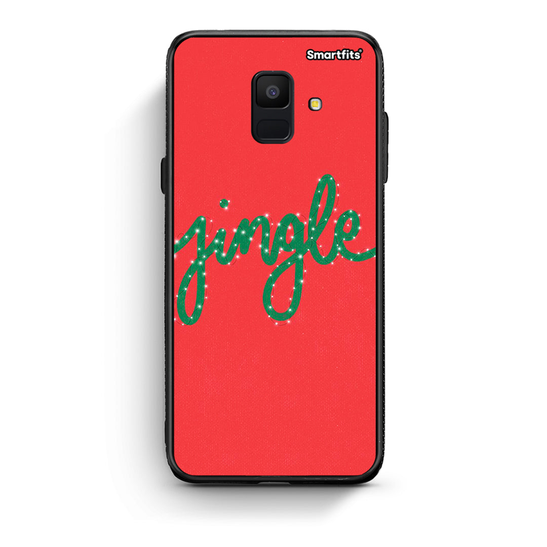 samsung A6 Jingle Xmas θήκη από τη Smartfits με σχέδιο στο πίσω μέρος και μαύρο περίβλημα | Smartphone case with colorful back and black bezels by Smartfits
