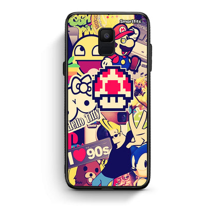 samsung A6 Love The 90s θήκη από τη Smartfits με σχέδιο στο πίσω μέρος και μαύρο περίβλημα | Smartphone case with colorful back and black bezels by Smartfits