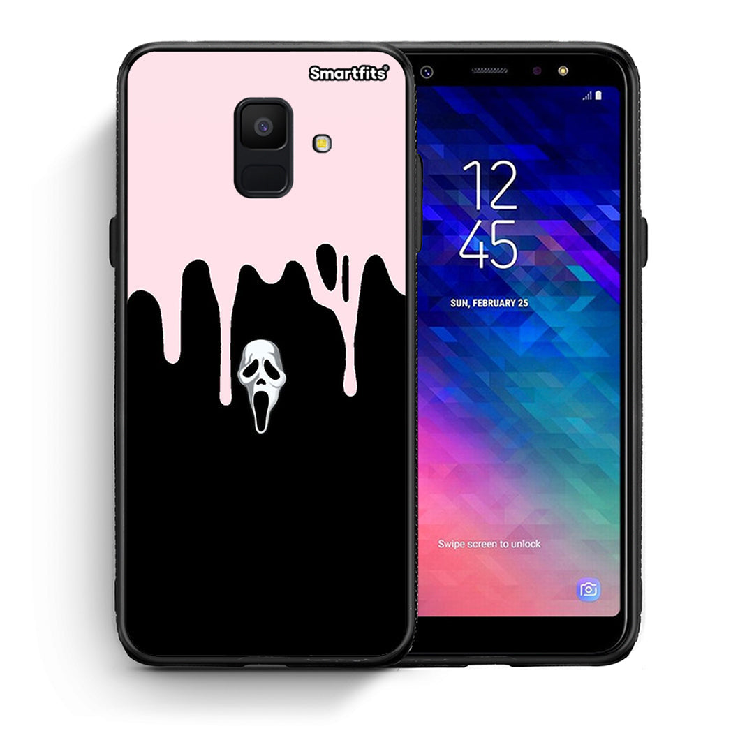 Θήκη Samsung A6 2018 Melting Halloween Mask από τη Smartfits με σχέδιο στο πίσω μέρος και μαύρο περίβλημα | Samsung A6 2018 Melting Halloween Mask case with colorful back and black bezels