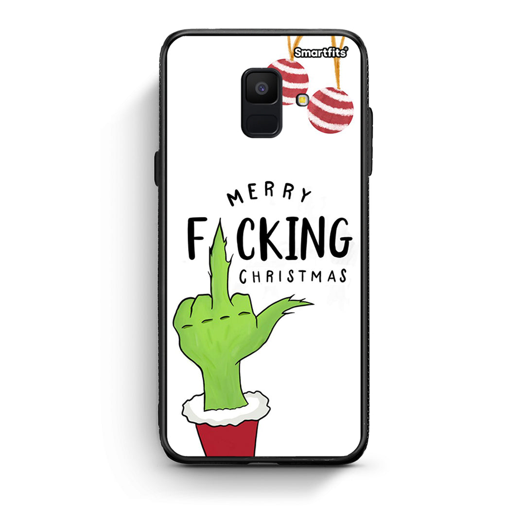 samsung A6 Merry F Xmas θήκη από τη Smartfits με σχέδιο στο πίσω μέρος και μαύρο περίβλημα | Smartphone case with colorful back and black bezels by Smartfits