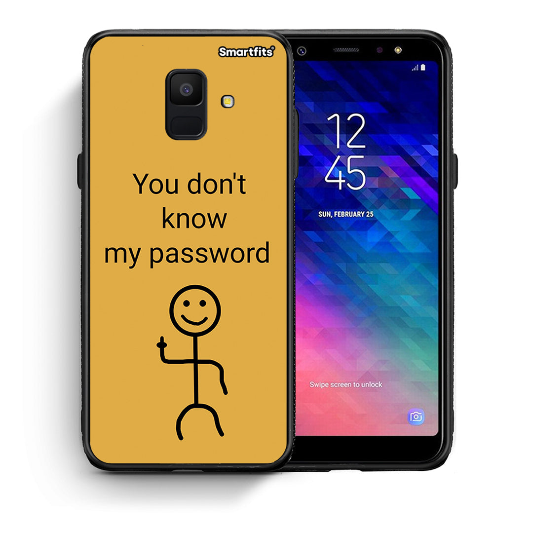 Θήκη Samsung A6 2018 My Password από τη Smartfits με σχέδιο στο πίσω μέρος και μαύρο περίβλημα | Samsung A6 2018 My Password case with colorful back and black bezels