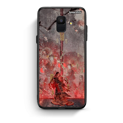 samsung A6 Nezuko Kamado θήκη από τη Smartfits με σχέδιο στο πίσω μέρος και μαύρο περίβλημα | Smartphone case with colorful back and black bezels by Smartfits