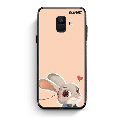 samsung A6 Nick Wilde And Judy Hopps Love 2 θήκη από τη Smartfits με σχέδιο στο πίσω μέρος και μαύρο περίβλημα | Smartphone case with colorful back and black bezels by Smartfits