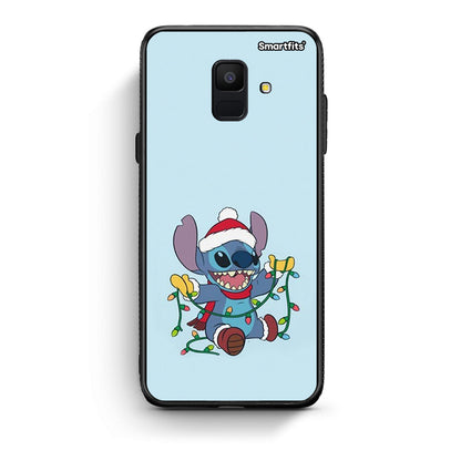 samsung A6 Santa Stich θήκη από τη Smartfits με σχέδιο στο πίσω μέρος και μαύρο περίβλημα | Smartphone case with colorful back and black bezels by Smartfits