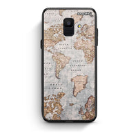 Thumbnail for samsung A6 World Map Θήκη από τη Smartfits με σχέδιο στο πίσω μέρος και μαύρο περίβλημα | Smartphone case with colorful back and black bezels by Smartfits