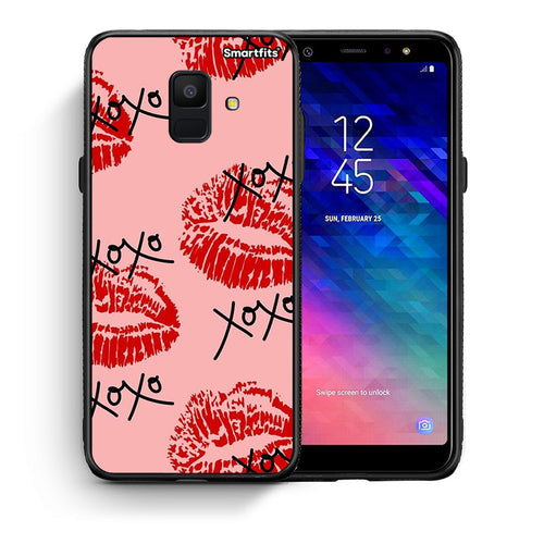 Θήκη Samsung A6 2018 XOXO Lips από τη Smartfits με σχέδιο στο πίσω μέρος και μαύρο περίβλημα | Samsung A6 2018 XOXO Lips case with colorful back and black bezels