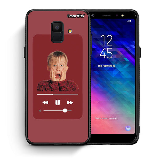 Θήκη Samsung A6 2018 Xmas Alone Music από τη Smartfits με σχέδιο στο πίσω μέρος και μαύρο περίβλημα | Samsung A6 2018 Xmas Alone Music case with colorful back and black bezels