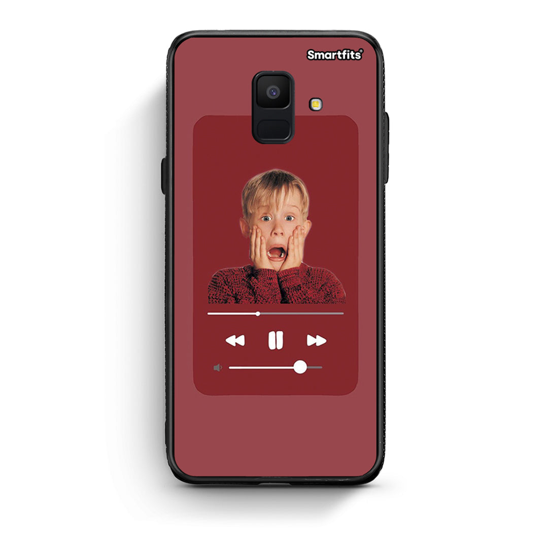 samsung A6 Xmas Alone Music θήκη από τη Smartfits με σχέδιο στο πίσω μέρος και μαύρο περίβλημα | Smartphone case with colorful back and black bezels by Smartfits